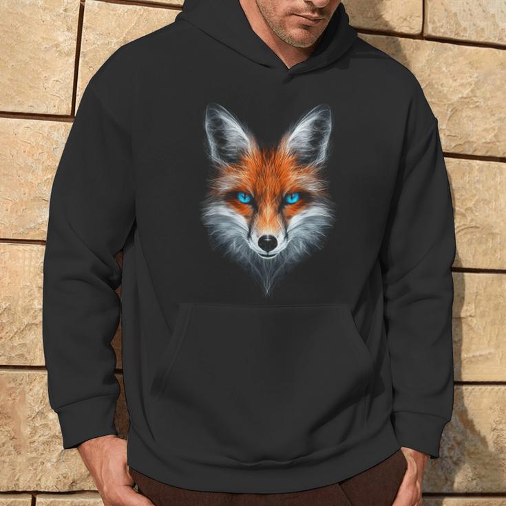 Fox Animal Blue Eyes Illustration Fox Kapuzenpullover Lebensstil