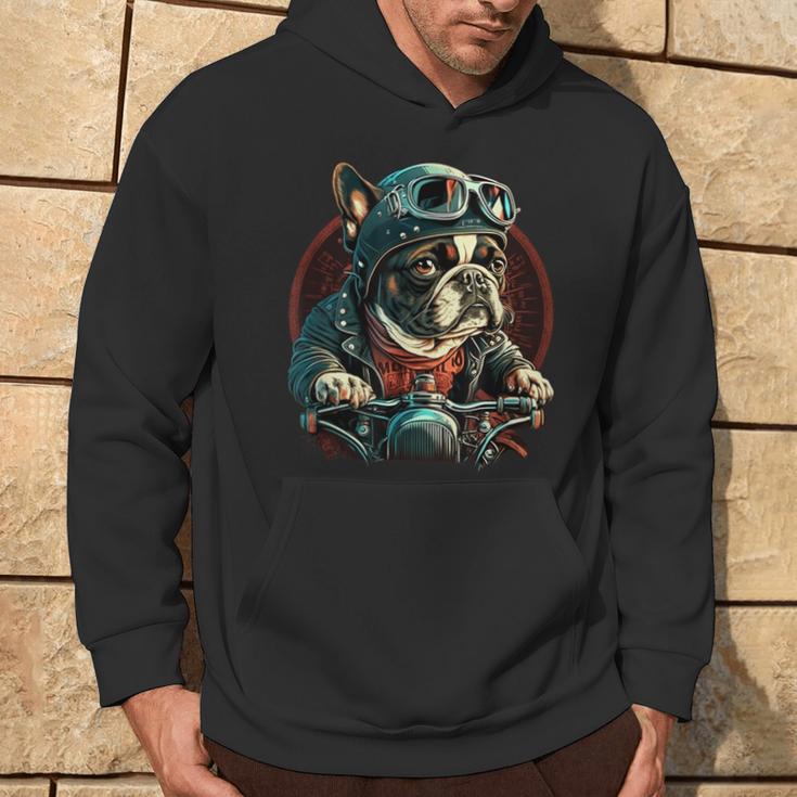 French Bulldog Cool Biker Motorcycle Riding Frenchie Kapuzenpullover Lebensstil