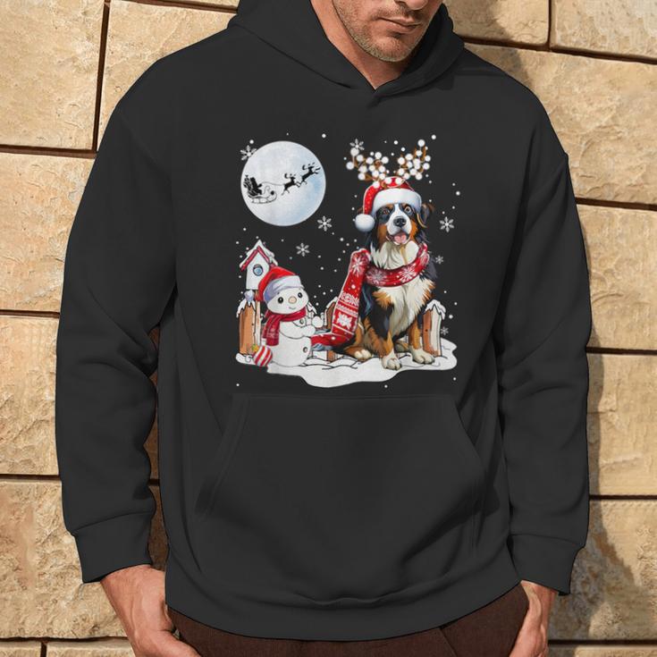 Bernese Mountain Dog Christmas Snowman Xmas Lights Kapuzenpullover Lebensstil