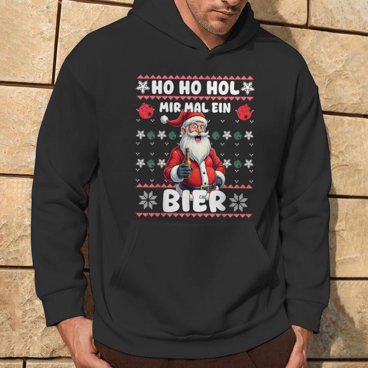 Saying Ho Ho Hol Mir Mal Ein Bier Ugly Christmas Kapuzenpullover Lebensstil