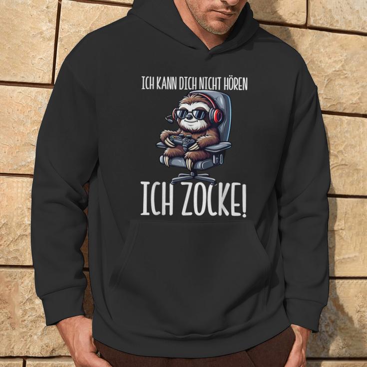 Gaming Ich Kann Dich Nicht Hören Ich Zocke Faultier Kapuzenpullover Lebensstil