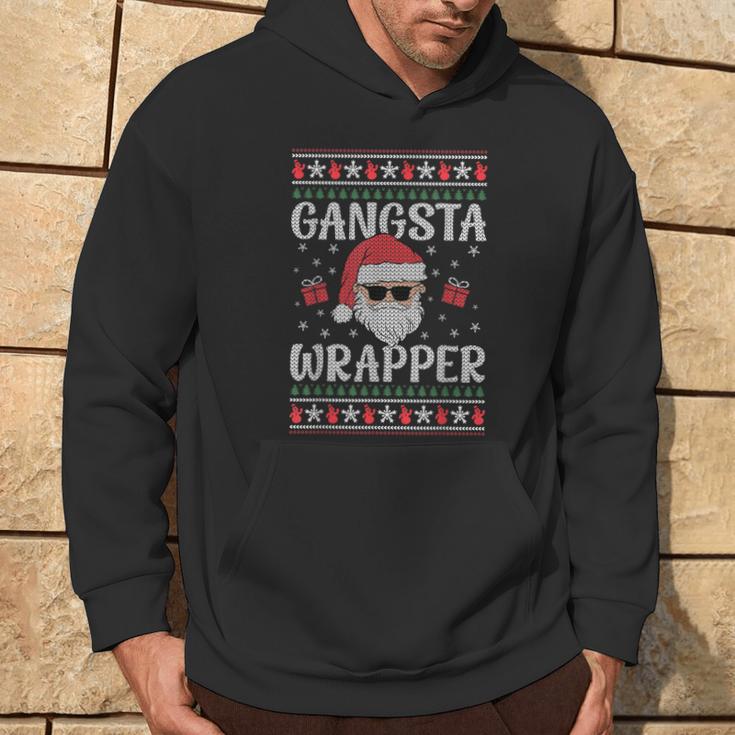 Gangsta Wrapper Saying Christmas Wrapping Kapuzenpullover Lebensstil