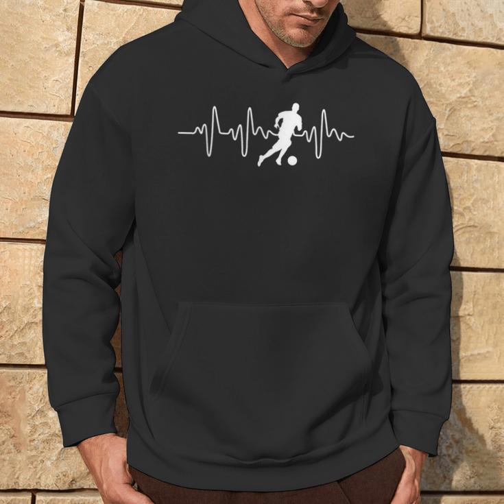 Idea For Footballer Heartbeat Football Kapuzenpullover Lebensstil