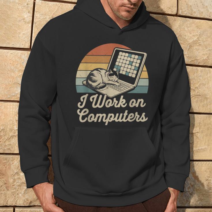 Ich Arbeite Am Computer Cat Kitty Kitten Cat Meme Kapuzenpullover Lebensstil