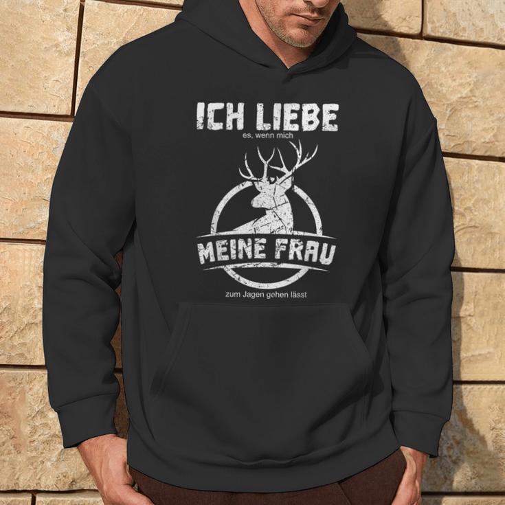 Jäger Ich Liebe Es Wenn Mich Meine Frau Zum Jagen Lässt Hagd German L Kapuzenpullover Lebensstil