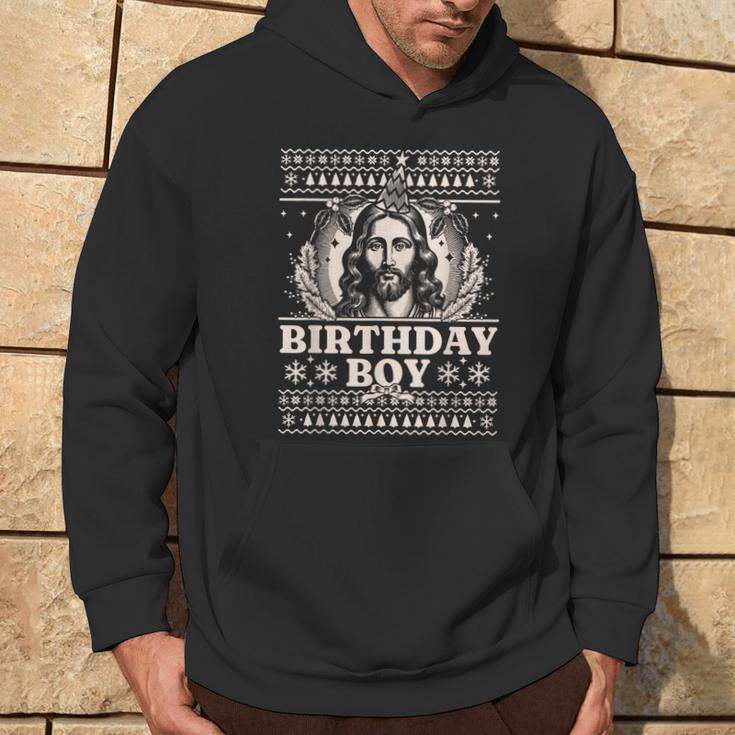 Jesus Birthday Boy Happy Birthday Jesus Ugly Christmas Kapuzenpullover Lebensstil