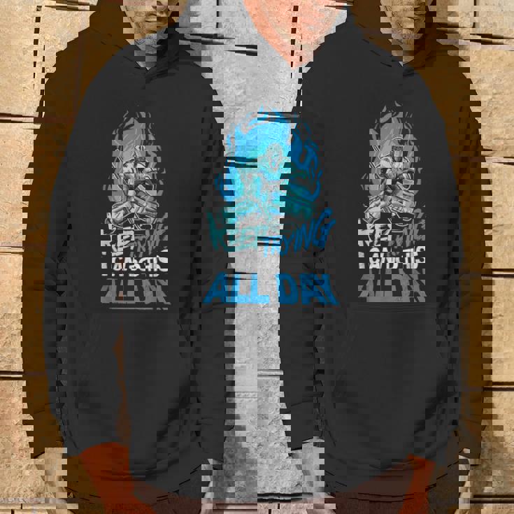 Keep Trying Hockey Sobre Hielo Portero Sudadera Estilo de vida