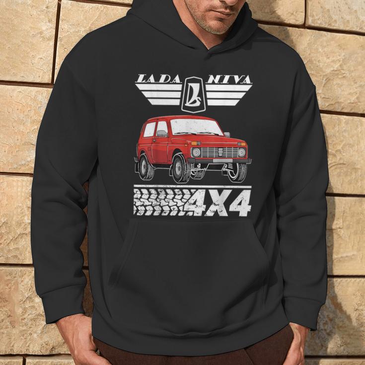 Sweat à Capuche Lada Niva 4x4 - Pour Fans De Véhicules Tout-Terrain Soviétiques / Russes