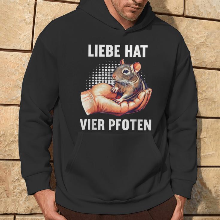 With Love Has Four Paws Degu Degus Owner Deguhalter Kapuzenpullover Lebensstil