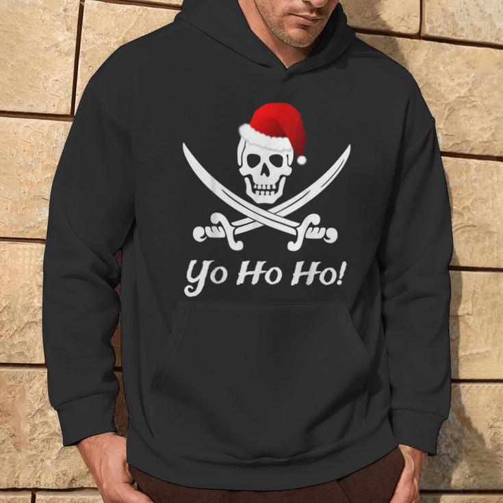 Lustiges Weihnachten Piraten Pirat Weihnachtsmann Hut Yo Ho Kapuzenpullover Lebensstil