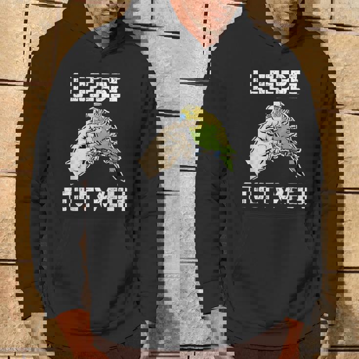 Lustiges Wellensittich Liebe Tut Weh Kapuzenpullover Lebensstil