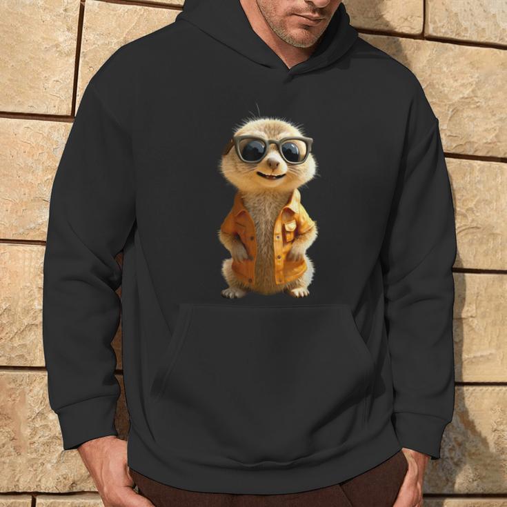 Meerkat With Sunglasses Animal Lovers Cute Surikate Kapuzenpullover Lebensstil