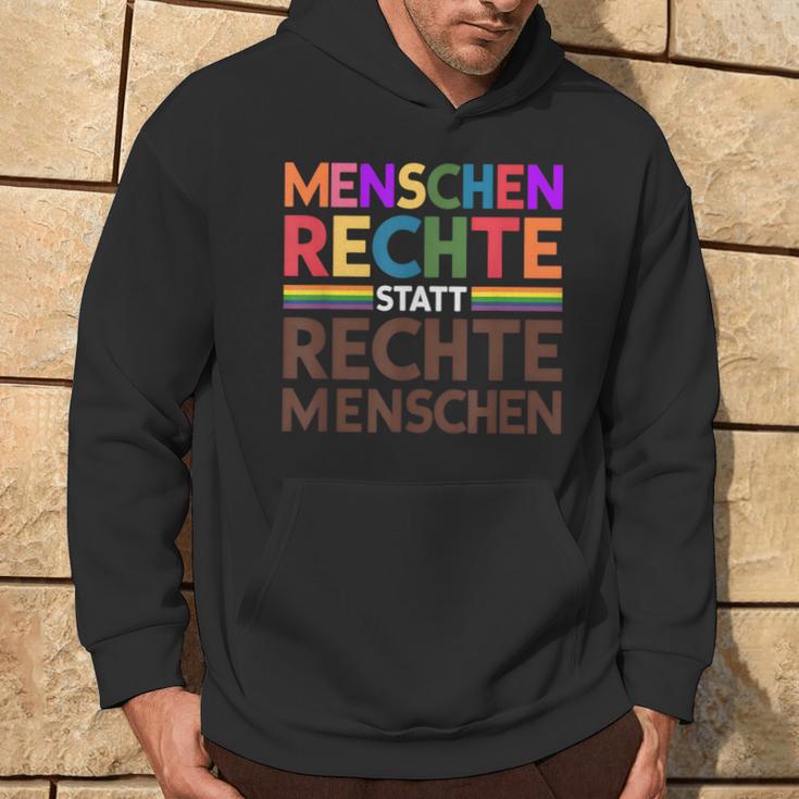 Menschenrechte Statt Rechte Menschen Regenbogen Spruch Kapuzenpullover Lebensstil