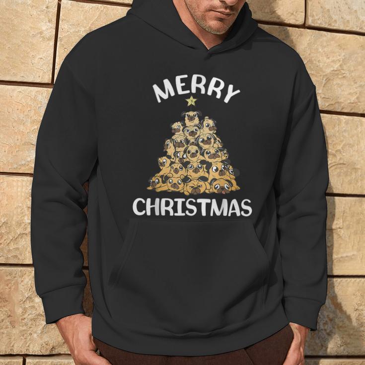 Merry Christmas Pug Dog Star Christmas Tree Kapuzenpullover Lebensstil