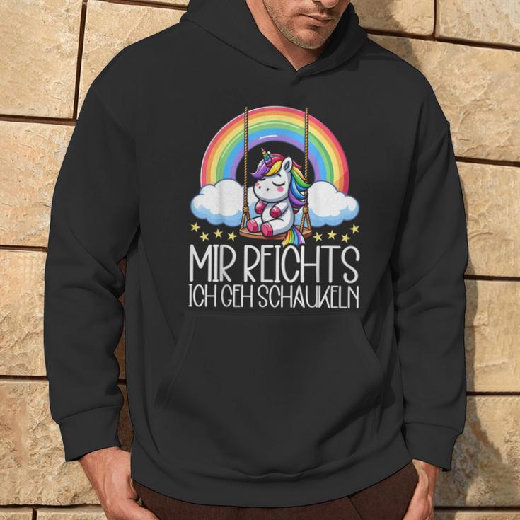 Mir Reichts Ich Geh Schaukeln Unicorn Partner Look Kapuzenpullover Lebensstil