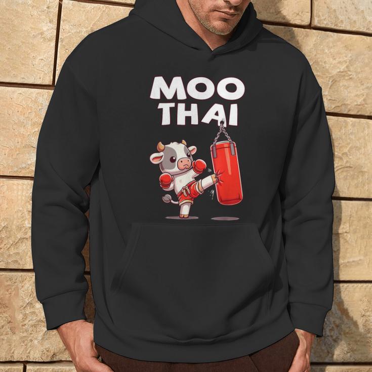 Moo Thai Muay Thai Cow Thai Boxing For Children Muay Thai Kapuzenpullover Lebensstil