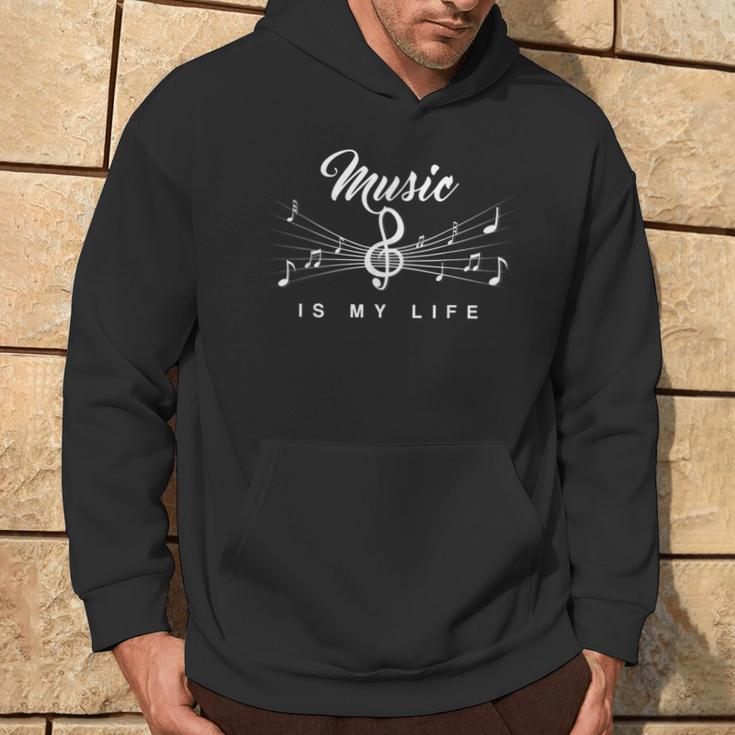 Music Is My Life Music Musician Treble Clef Kapuzenpullover Lebensstil