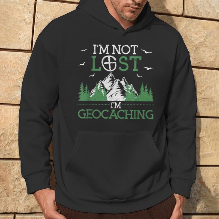 I Am Not Lost I'm Geocaching Geocacher Cache Gps Tracking Kapuzenpullover Lebensstil