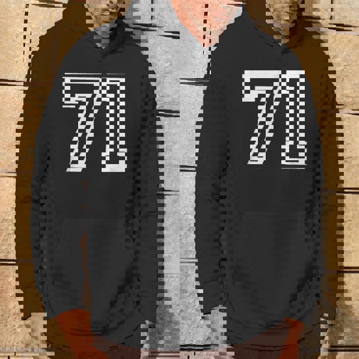 Número 71Arsity Sports Team Cumpleaños Edad Año Sudadera Estilo de vida