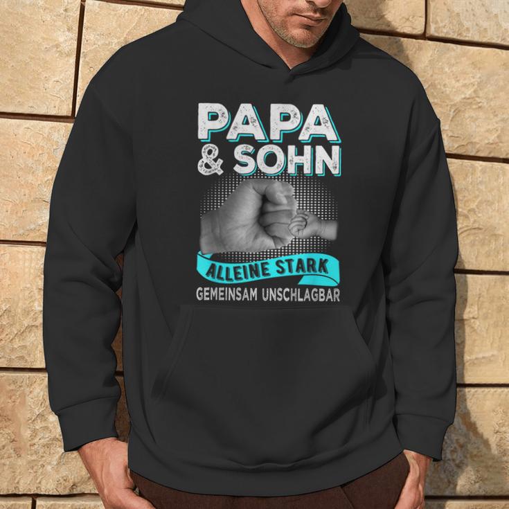 Papa Und Sohn Alleine Stark Gemeinsam Unschlagbar Father's Day Kapuzenpullover Lebensstil