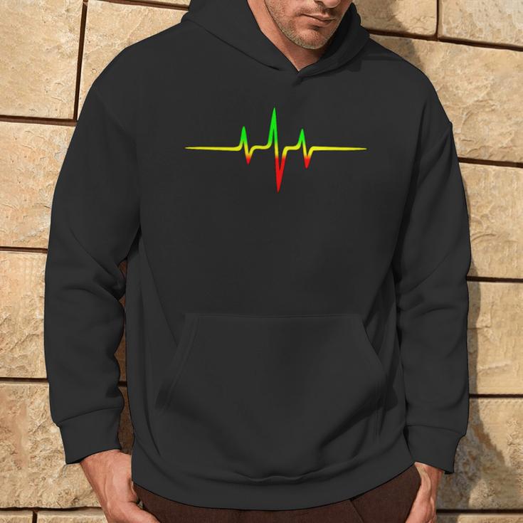 Reggae Heartbeat Pulse Frequency Music Wave Colours Kapuzenpullover Lebensstil