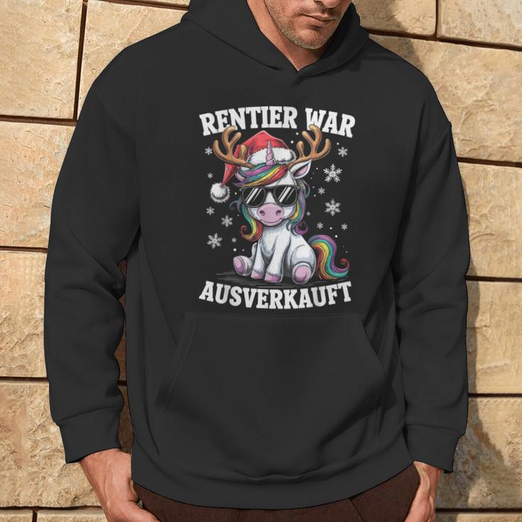 Reindeer Was Ausverkauft Christmas Unicorn Slogan Kapuzenpullover Lebensstil