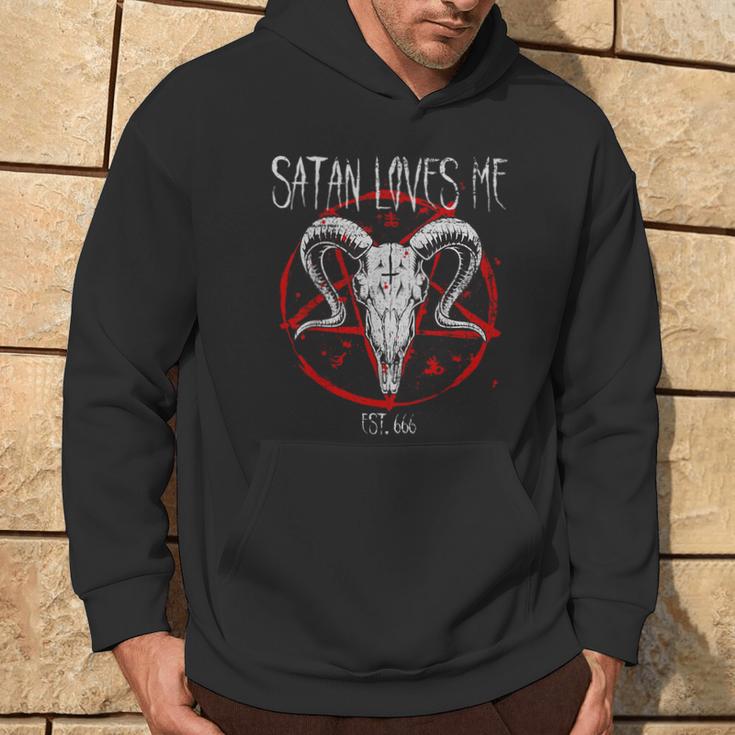 Satanist Baphomet 666 Satanism Satan Loves Me Kapuzenpullover Lebensstil