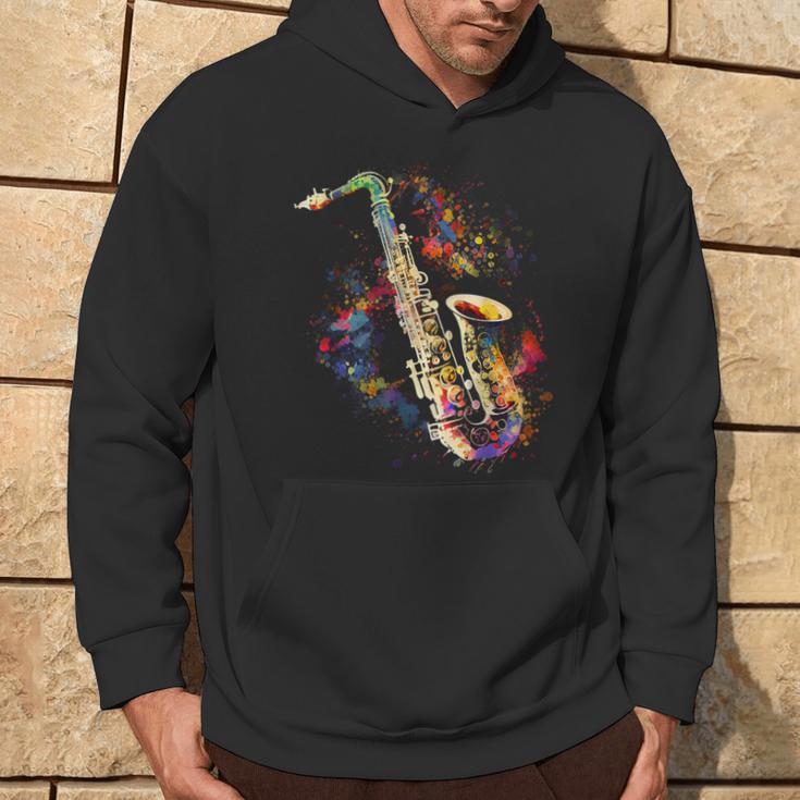 Saxophone Colourful Musician Saxophone For Saxophonists Kapuzenpullover Lebensstil