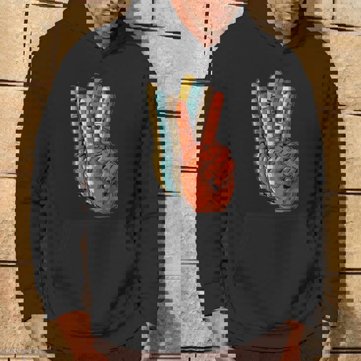 Signo De La Paz Amor Mano Dedo Signo De La Paz Retro Sudadera Estilo de vida