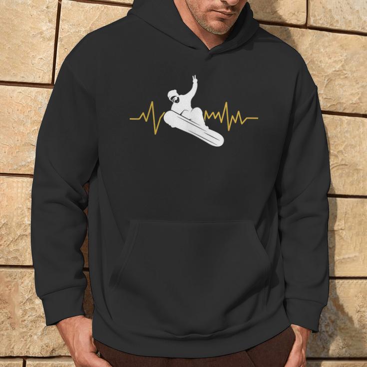 Snowboard Ekg Heartbeat Snowboarding Kapuzenpullover Lebensstil