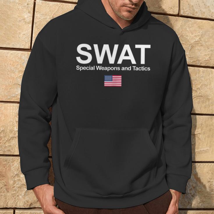 Swat Team Police Special Forces Us Flag Chest Logo Kapuzenpullover Lebensstil