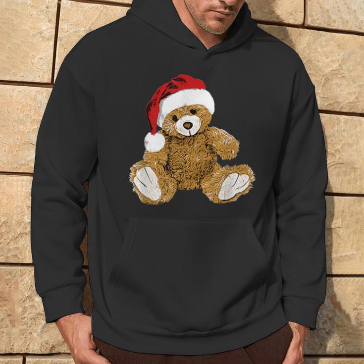 With Teddy Bear And Santa Hat Teddy Bear Christmas Kapuzenpullover Lebensstil