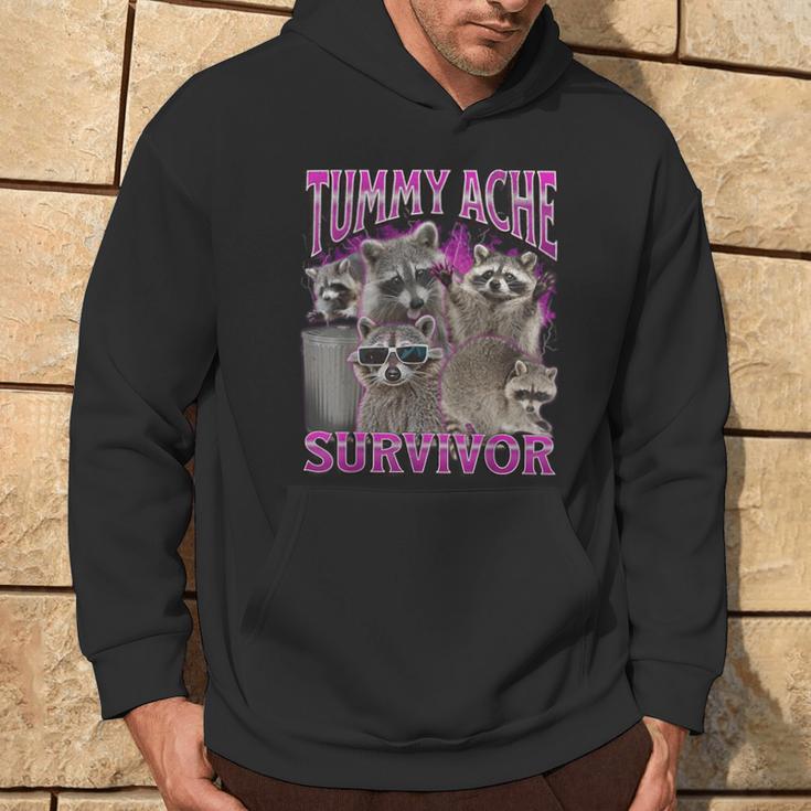 Tummy Ache Survivor Raccoon Meme Bootleg Graphic 90S Kapuzenpullover Lebensstil