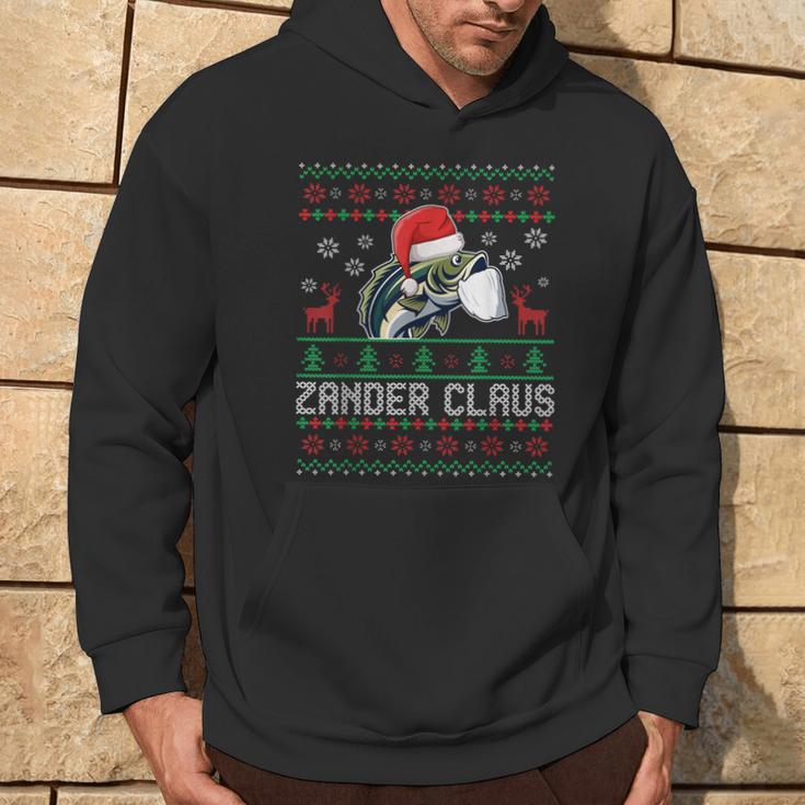 Ugly Christmas Zander Claus Angler Weihnachten Fishing Sports Kapuzenpullover Lebensstil