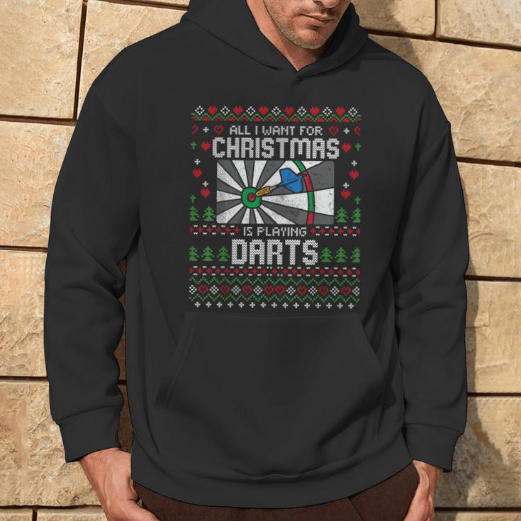 All I Want For Christmas Is Playing Darts Ugly Xmas Sweater Kapuzenpullover Lebensstil