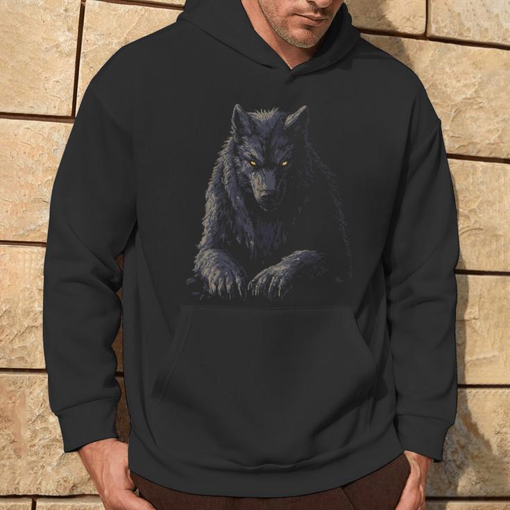 Werewolf Mythical Motif Fantasy Illustration Werewolf Kapuzenpullover Lebensstil