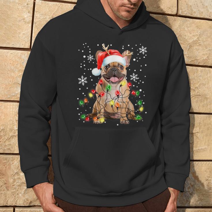 Xmas Lighting Santa French Bulldog Dog Christmas Kapuzenpullover Lebensstil