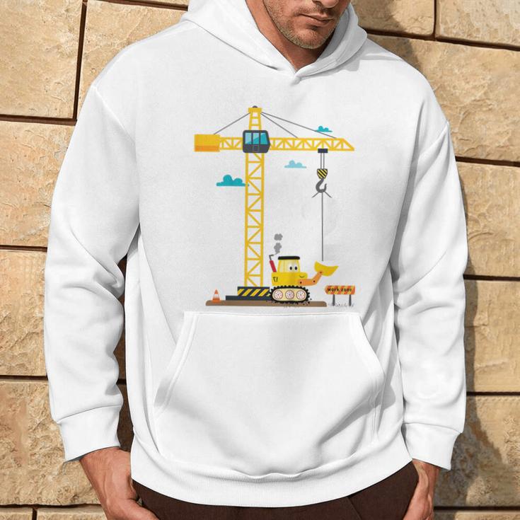 Children's 2Nd Birthday Boys With Crane And Digger Construction Site Kapuzenpullover Lebensstil