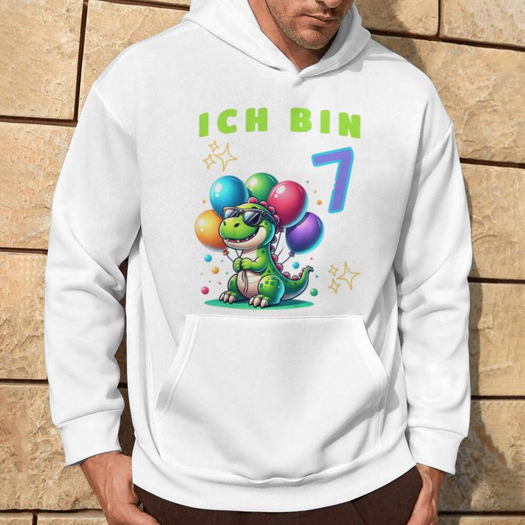 Children's Dino Children's Ich Bin Sieben 7 Jahre Alt Kapuzenpullover Lebensstil