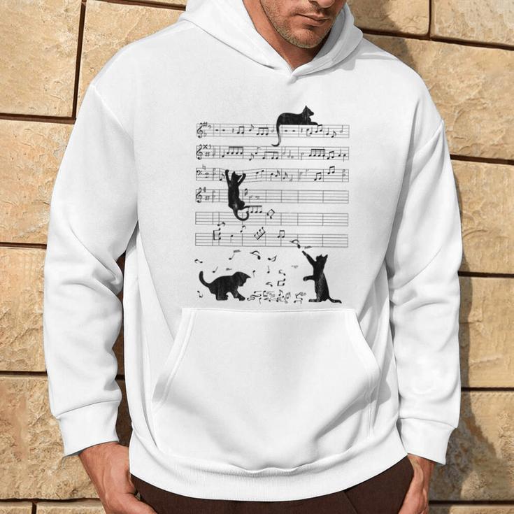 Cute Cat Music Noteintage Notes Musician Kapuzenpullover Lebensstil