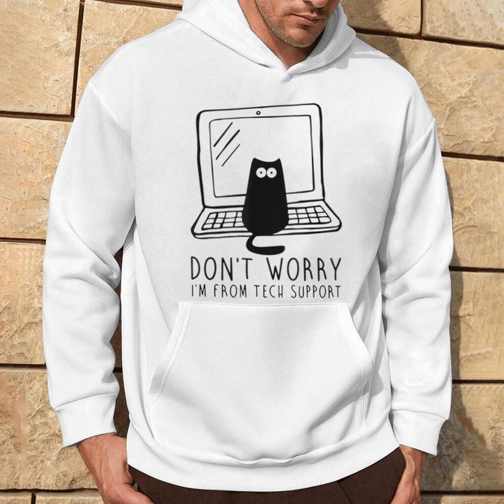 Don't Worry I'm From Support Tech Cat Lover Gray Kapuzenpullover Lebensstil