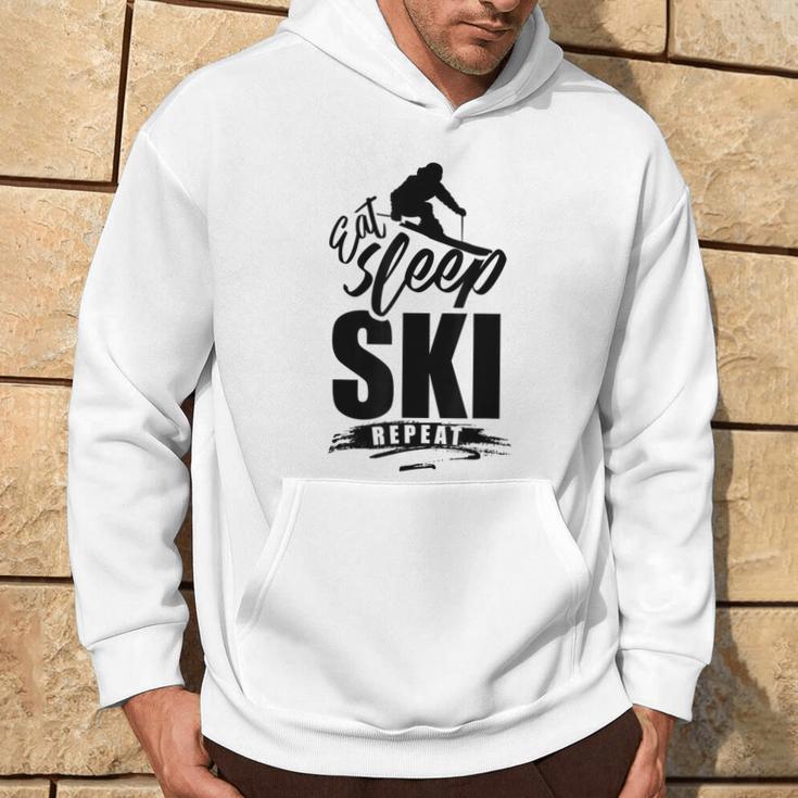 Eat Sleep Ski Repeat Ski Kapuzenpullover Lebensstil