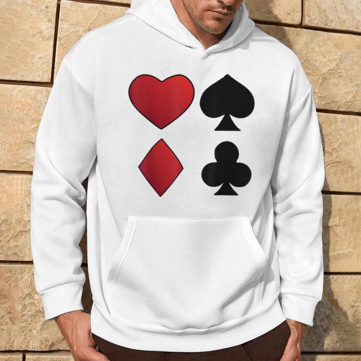 Poker Playing Cards Cross Heart Motif Card Fun Kapuzenpullover Lebensstil