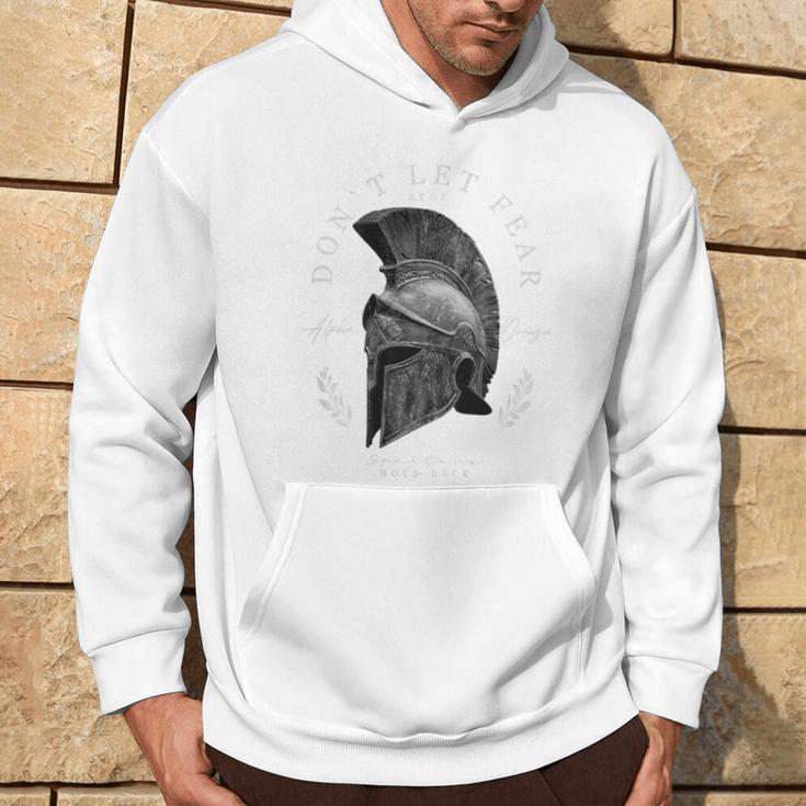 Greek Sparta Helmet Warrior Soldier Backprint Spartan Kapuzenpullover Lebensstil