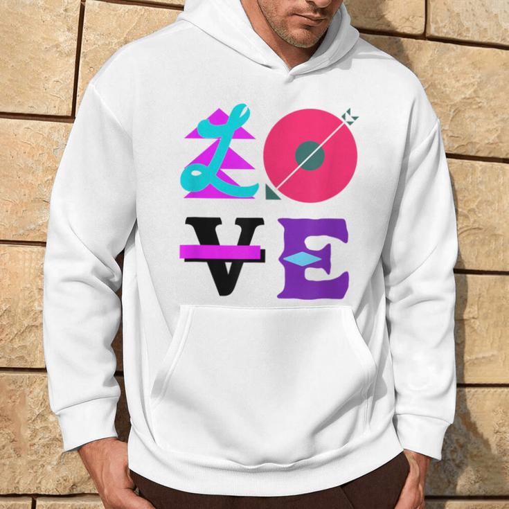 Love Colourful Typography For Creative Individuality Blue Kapuzenpullover Lebensstil