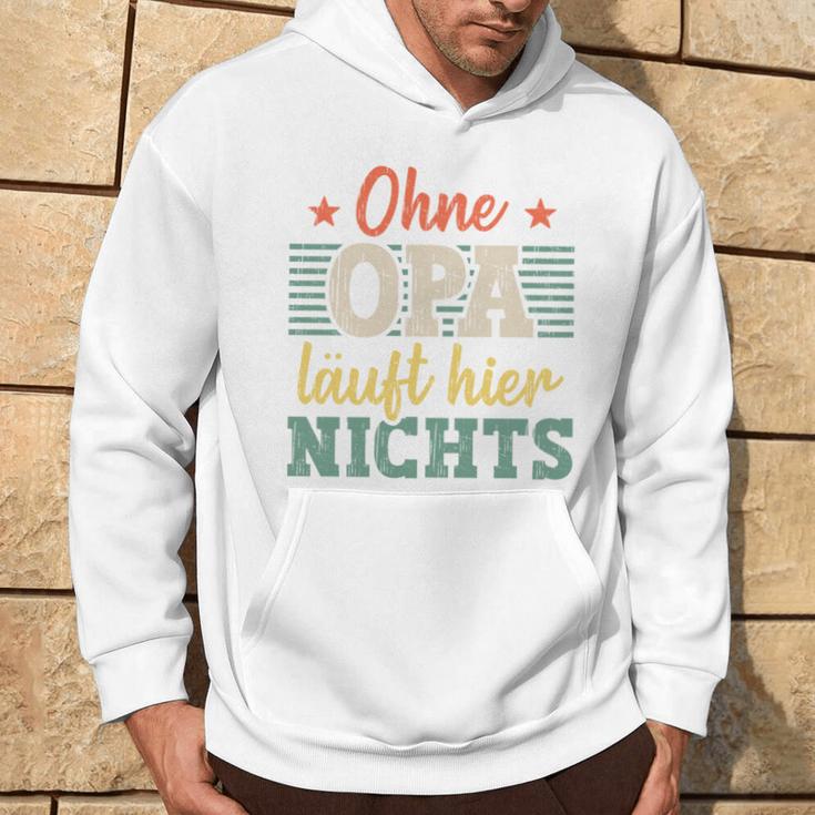 Ohne Opa Läuft Hier Nichts Bester Opa Long-Sleeved Kapuzenpullover Lebensstil