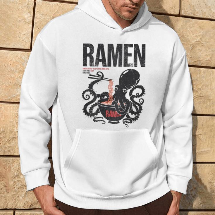 Ramen Anime Manga Kawaii Otaku Fashion Backprint Streetwear Gray Kapuzenpullover Lebensstil