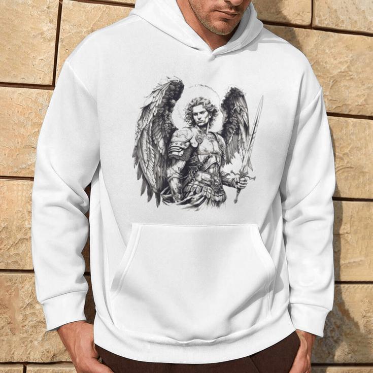 Saint Michael The Archangel Tattoo Style Kapuzenpullover Lebensstil