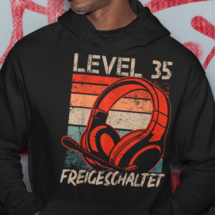 35Th Birthday Boysideo Gamer Level 35 Unlocked Kapuzenpullover Lustige Geschenke