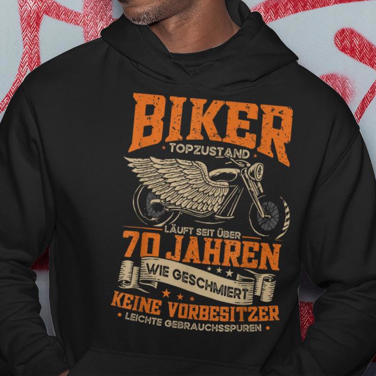 70Th Birthday Man Motorcycle Biker 70 Years Biker Kapuzenpullover Lustige Geschenke